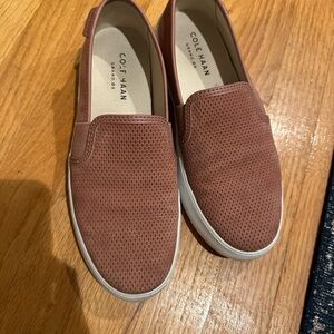 Cole Haan Mauve Perforated Slip-On Shoes